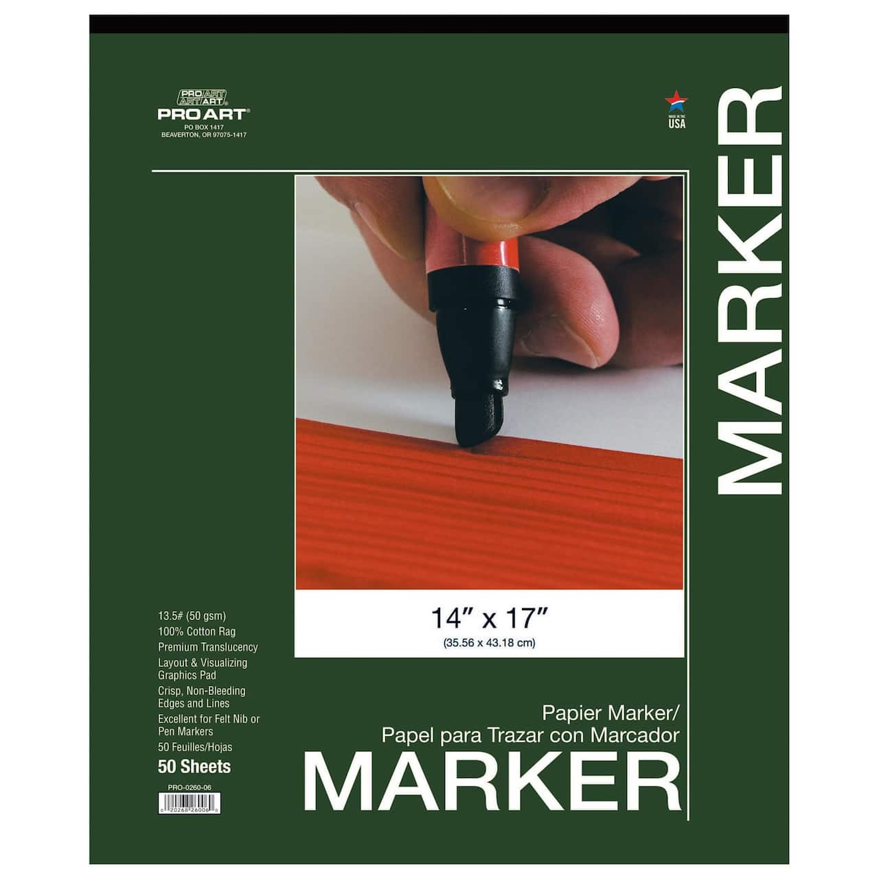 Pro Art® Marker Paper Pad, 14 x 17